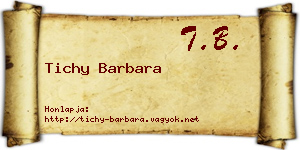 Tichy Barbara névjegykártya